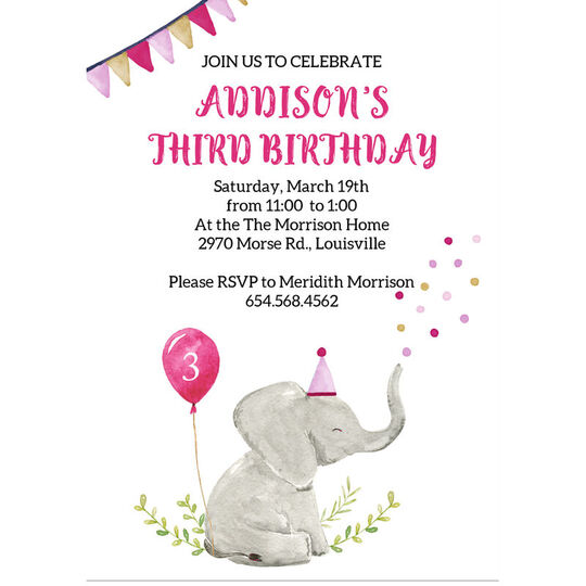 Baby Elephant Invitations